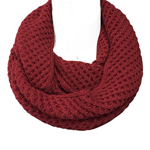 Wrapables Thick Knitted Winter Warm Infinity Scarf - color: Burgundy_1