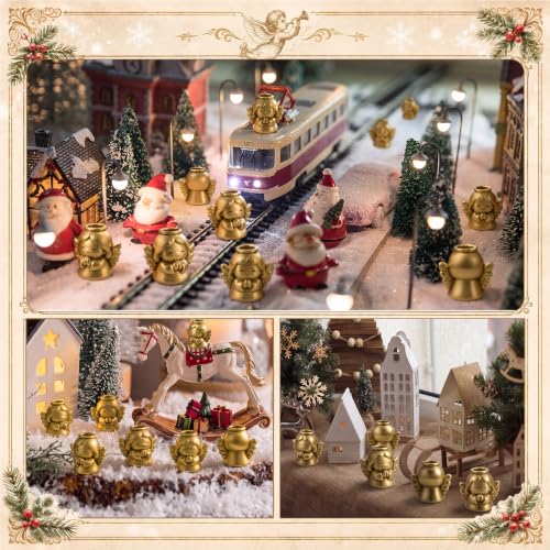 Civaner 50 Pcs Mini Brass Color Angel Figurines, Miniature Small Angels - style: Angel