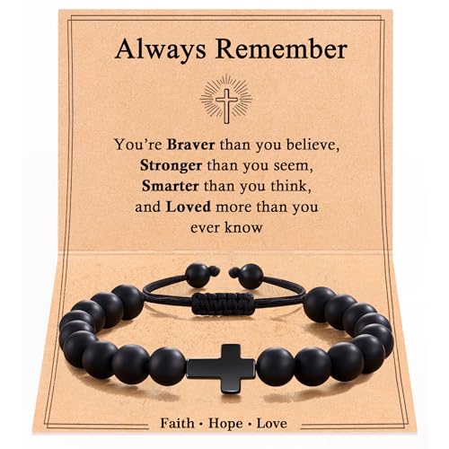 Tarsus Faith Reminder - Cross Bracelet Christian Gifts for Teen Boys Men - style: Always Remember...
