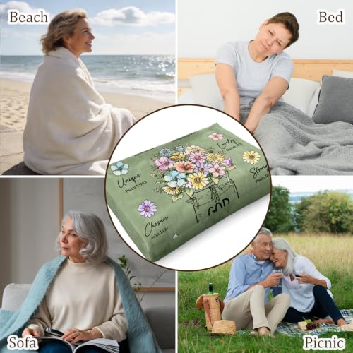Christian Gifts for Women, Christian Birthday Blanket with Flowers - color: Sage Green, size: 80"x60"