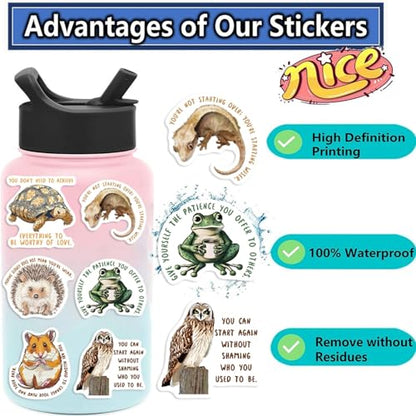 50PCS Animal Emotional Support Stickers, Motivational Stickers - style: Old World
