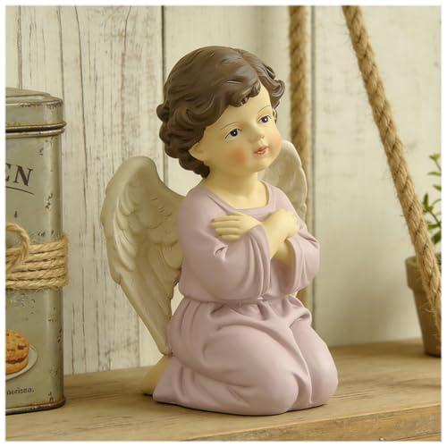 Praying Angel Figurine, 3.74 Inch Resin Guardian Angel Home Decor - style: 3.74'' Little angel cross hands kneeling