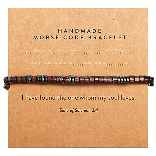 ARK & BAY Christian Morse Code Bracelet | Handmade Adjustable Custom Bible Verse Bracelets For Women & Men | Religious Faith Scripture | Catholic Beaded Jewelry Gift For Encouragement, Inspirational Hidden Message - style: Song of Solomon 3:4