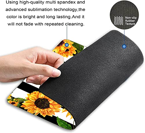 Mouse Pad Custom Design,Bloomy Sunflowers Mouse pad Black and White Striped Anti-Slip Rubber Mousepad for Gaming Office Laptop Computer PC Men Women Kids, Cute Custom Pattern - color: TSP176