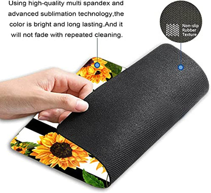 Mouse Pad Custom Design,Bloomy Sunflowers Mouse pad Black and White Striped Anti-Slip Rubber Mousepad for Gaming Office Laptop Computer PC Men Women Kids, Cute Custom Pattern - color: TSP176