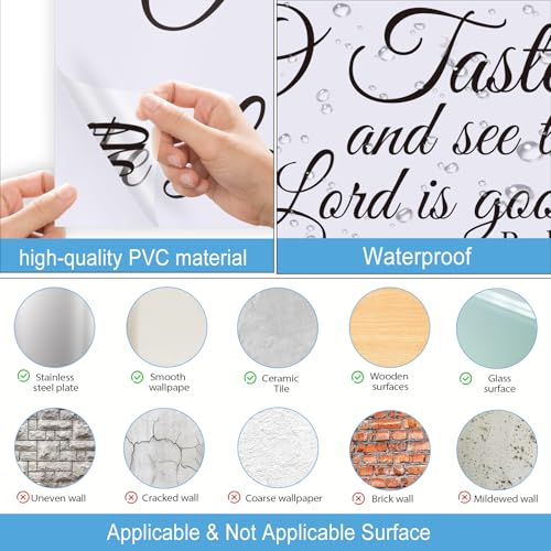 BATTOO O Taste and See That The Lord is Good - Vinyl Lettering Wall Decal Quote Bible Verse Scripture Psalm 34 8(Black, 22" WX12 H)
