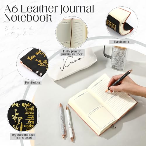 Skylety 6 Pcs Christian Gifts Set for Women Bible Study Supplies, Black - color: Black