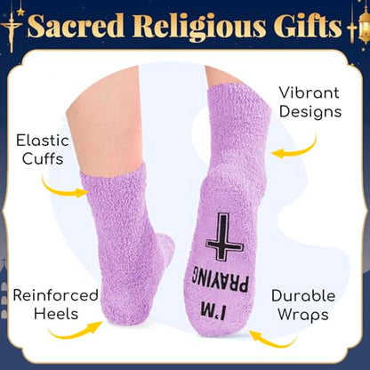 HAPPYPOP Christian Gifts - Christian Faith Religious Gifts, Jesus Socks for Christian - color: Praying Purple