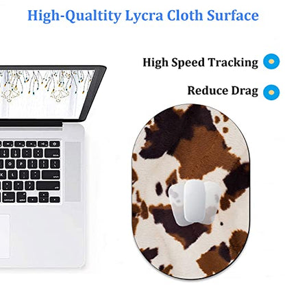 Personality Mouse Pad With Coaster Set, Cow Hide Print Fashion Design Non-Slip Rubber Gaming Mouse Pad Computer Laptop - color: Cow Hide Print