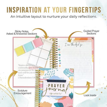 Prayer Journal for Women, Guided Christian Bible Study Journal