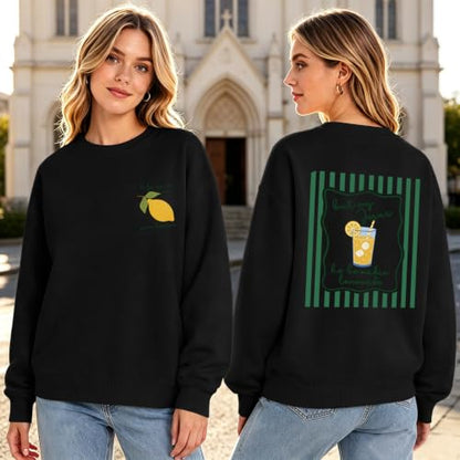 BINTEHGS Christian Sweatshirts For Women My Jesus Making Lemonade Graphic Faith Crewneck Pullover Religious Long Sleeve Shirt - color: Black, size: XX-Large