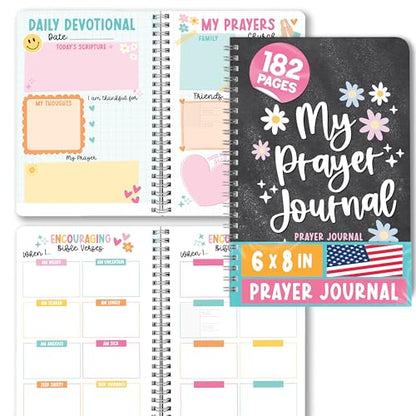 Guided Prayer Journal for Woman - Daily Prayer Journal Notebook - color: Chalk Floral