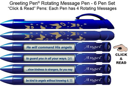 Greeting Pen "Angel" Scripture Pens, Scripture Verses with Rotating Messages, 6 Pen Set (36014)