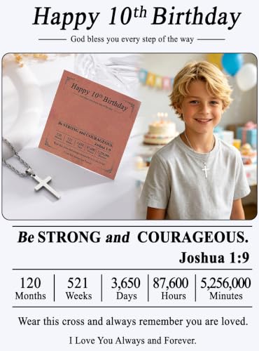Birthday Gifts Cross Necklace for Boys 6-13 Years Old - color: Silver