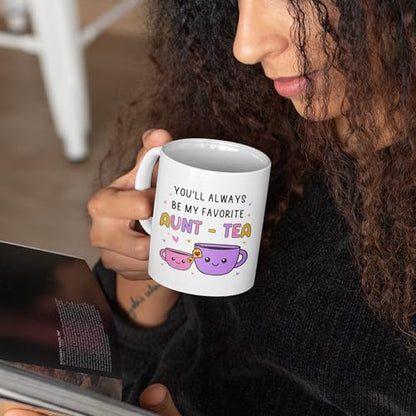 Gifts For Aunt, Auntie My Favorite Aunt-tea Gift, Funny Best Aunty Mug - color: Auntea-color