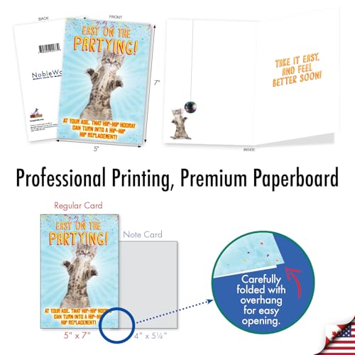 NobleWorks - Funny Get Well Greeting Card - Hilarious Feel Better Notecard with Envelope - Hip-Hip Hooray C5682GWG - style: Hip-Hip Hooray
