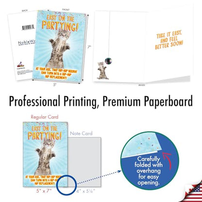 NobleWorks - Funny Get Well Greeting Card - Hilarious Feel Better Notecard with Envelope - Hip-Hip Hooray C5682GWG - style: Hip-Hip Hooray