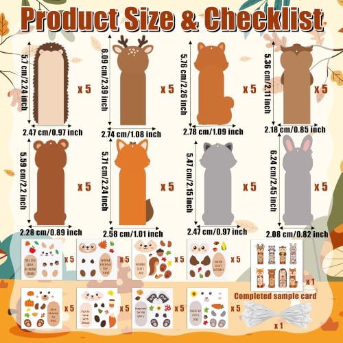 ANGOLIO Fall Animals Bookmark Craft Kits for Kid, 123Pcs Autumn Party Favor - style: Fall animals