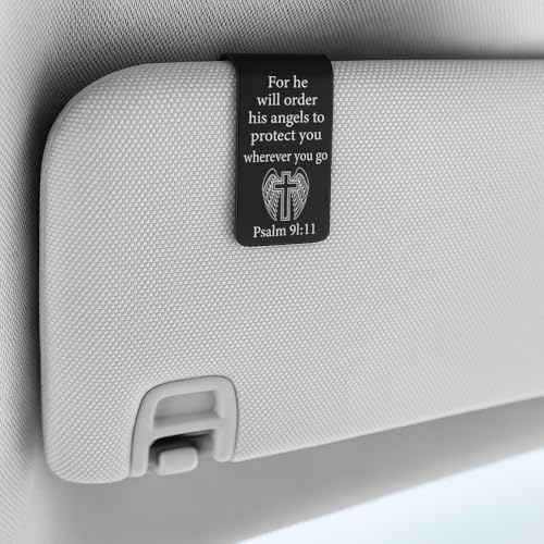 Stainless Steel Car Visor Clip, Religious Gift for Christian Drivers, Heartfelt Keepsake for Faith - Focused Car Enthusiasts, Inspirational Present for Spiritual Seekers in Daily Commutes, XXE1 - color: Black