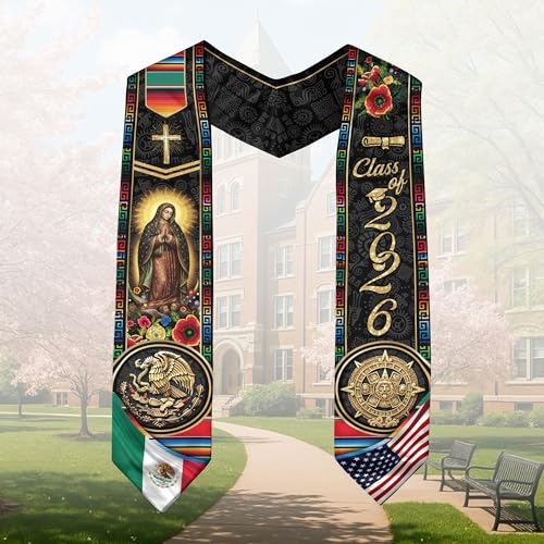 Mexico Graduation Sash, Cross Graduate Stole, Class Of 2026, Mexican Stole - color: Ds 02