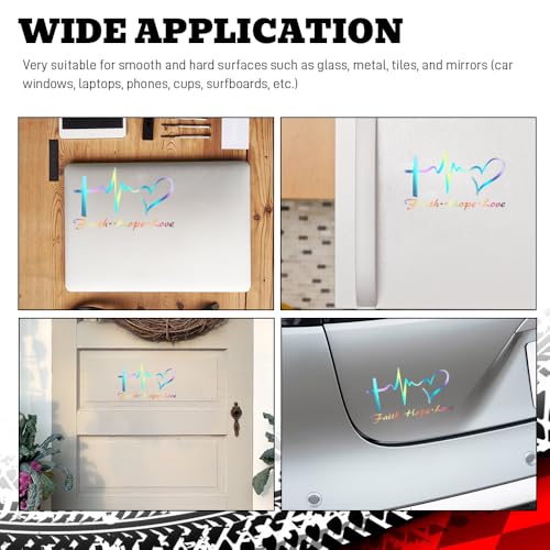 Hope Faith Love Heart Car Decal Stickers, Jesus Cross Sticker, Colorful - color: Colorful
