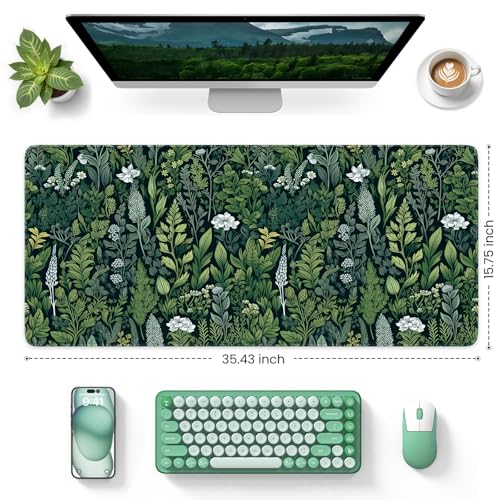iCasso Desk Mat, Big Desk Pad,XXL Gaming Mouse Pad, Dark Green - color: A-green Grass