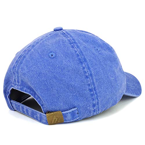 Trendy Apparel Shop Cross Embroidered Washed Cotton Adjustable Cap - color: Royal