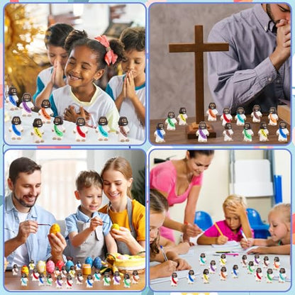 YuDanae 100pcs Brown Mini Jesus Figures, Jesus Loves You Figures for Easter - size: 100pcs