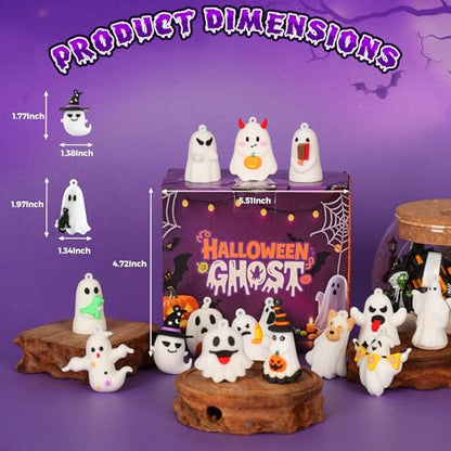 Ghost Figures, Halloween Ghost Doll, 1.6" Mini Figures - color: White Ghost 24