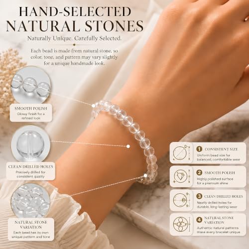 Cherry Tree Collection 100PCS 6mm Clear Quartz Matte Round Bead Craft Kit - color: clear quartz, size: 6mm