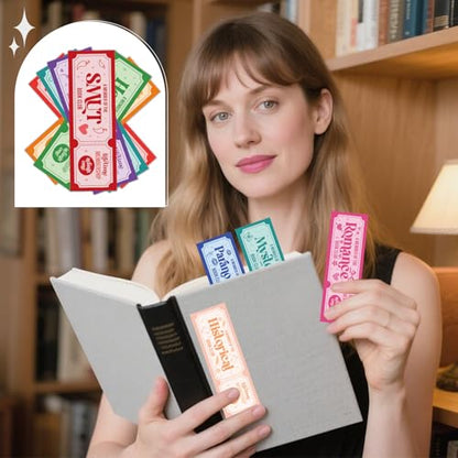 Wxiben 100 Pcs Ticket Bookmark Bookmarks Funny Book Club Page Marks Gifts - color: Funny Ticket