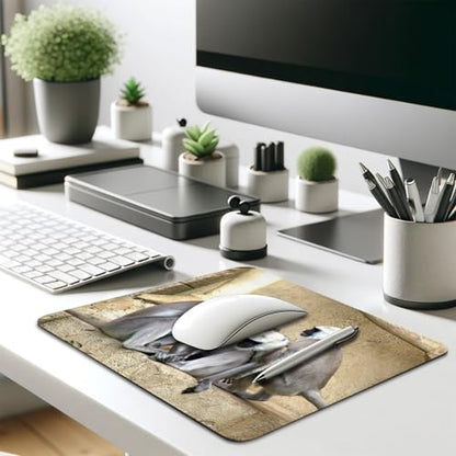 Gray Langur Monkeys Grooming Wildlife Primate Mouse Pad, Nature Desk Mat - color: Color_DE0001XX