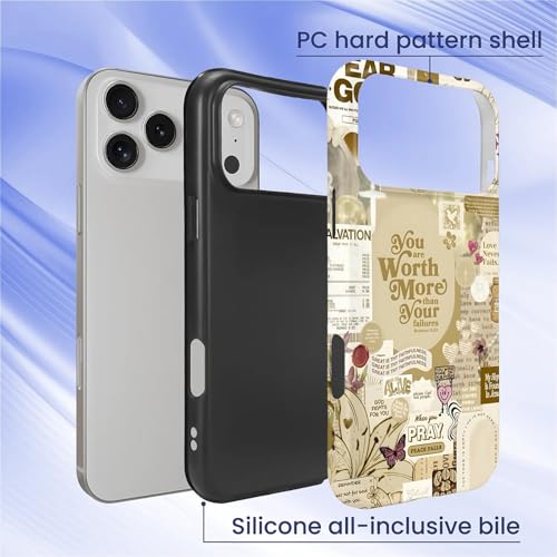 Case for iPhone 17 Pro Max/18 Pro Max,Anti Drop Scratch Frosted Protective Cover Case-Cross Bible Collage Pattern - color: Cross Bible Collage Pattern, size: iPhone 17 Pro Max/18 Pro Max