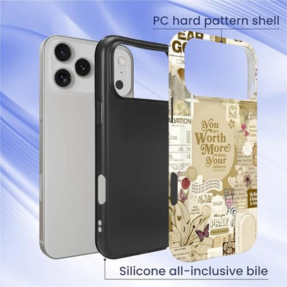 Case for iPhone 17 Pro Max/18 Pro Max,Anti Drop Scratch Frosted Protective Cover Case-Cross Bible Collage Pattern - color: Cross Bible Collage Pattern, size: iPhone 17 Pro Max/18 Pro Max