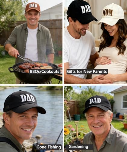 Dad Hats for Men, 3D Embroidered Dad Baseball Cap - color: Black