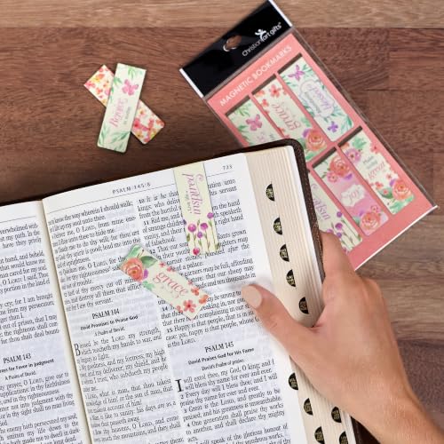 Christian Art Gifts Magnetic Scripture Bookmark Set: Blossoms of Blessings - color: Blossoms
