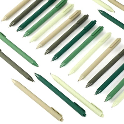 100 Pcs Ballpoint Gel Pens Bulk Retractable, Green Series - style: Green Series