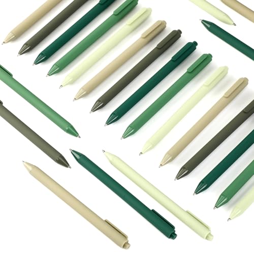 100 Pcs Ballpoint Gel Pens Bulk Retractable, Green Series - style: Green Series