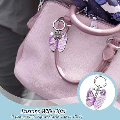OEHEDOU Butterfly Gifts Keychain For Women Men Family Members Memorial Gift - color: Deep Purple Women