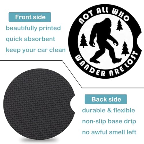 2 Pack Compatible with Bigfoot Car Cup Holder Coasters Universal Neoprene - color: Ape Man