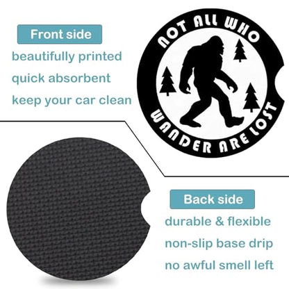 2 Pack Compatible with Bigfoot Car Cup Holder Coasters Universal Neoprene - color: Ape Man