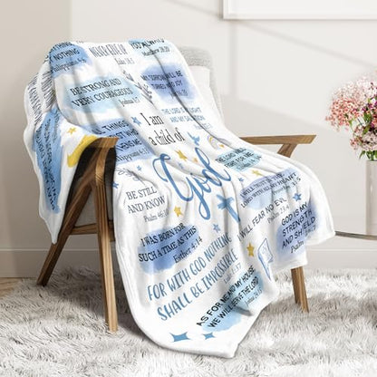 Baptism Gifts for Boys, Christian Blanket, Teen Boy Gifts Trendy Stuff - color: Blue, size: 80*60IN