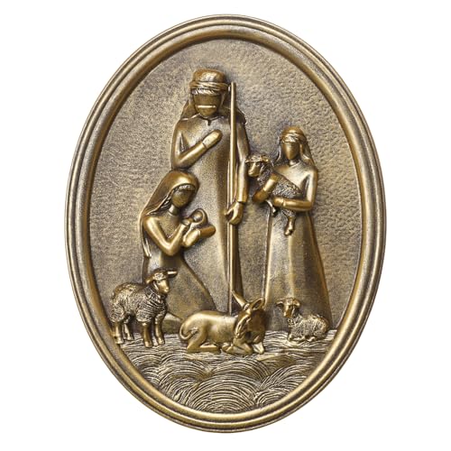 YHSOLAR Vintage Christmas Wall Art with Nativity Figurines, Antique Wall Decor Christmas Nativity Set 3D Resin for Home Hanging, Bedroom Living Room Decor - color: Jesus Nativity