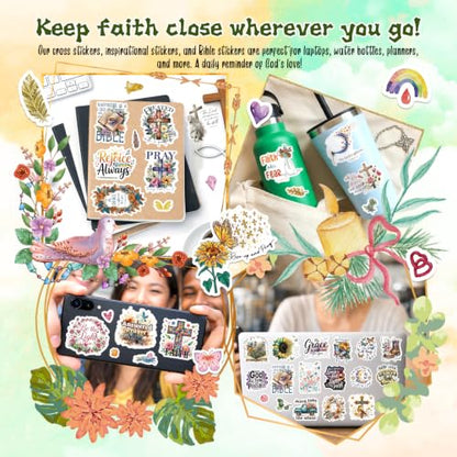200PCS Christian Stickers, Bible Stickers Vinyl Pack for Bible Journaling