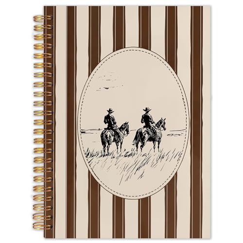 SAFDSGFDB Stripe Spiral Notebook Journal5.5x8.3, Hardcover Journal Notebook for Work Study Office Note Taking - color: Stripe western