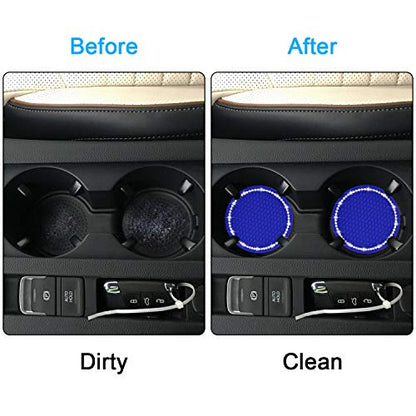 Wisdompro Bling Car Coasters, 2 Pack 2.75" Diameter Car Cup Coaster, Blue - color: Blue