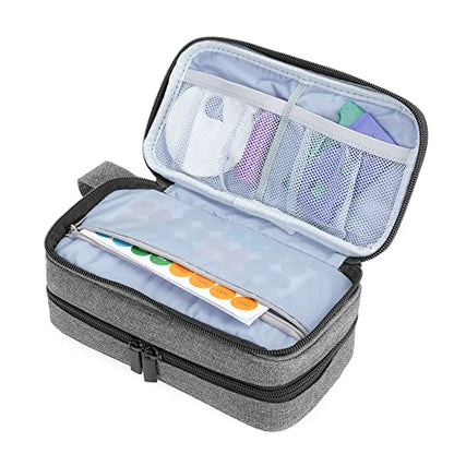 LUXJA Double-Layer Essential Oil Case Holds 12 Bottles, Gray - color: Gray