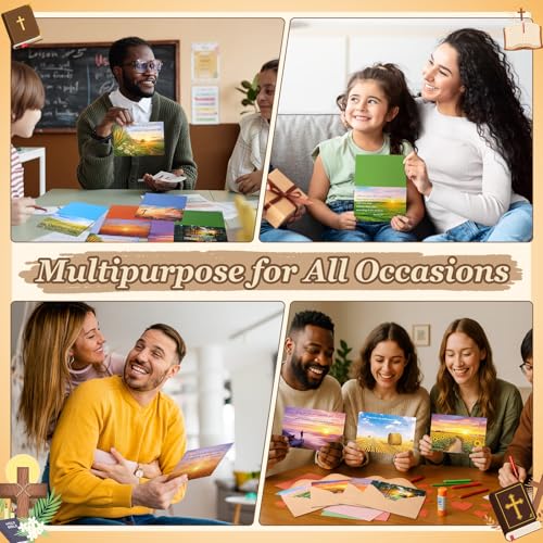 50 Sets Landscape Christian Greeting Cards Bulk with Envelopes - style: Landscape