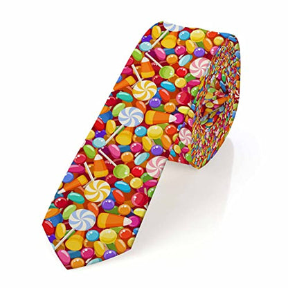 Black Dots Men's Neckties Retro Classic Circle Geometry Men's Tie for Mens Teens Business Work Casual Wedding Party - color: Fun Candy