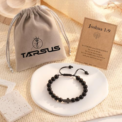 Tarsus Faith Reminder - Cross Bracelet Christian Gifts for Teen Boys Men - style: John 1:9